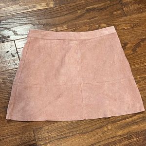 Lulus pink suede skirt